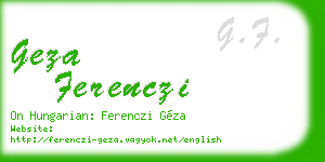 geza ferenczi business card